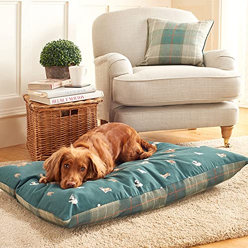 Laura Ashley Park Dog Hundedecke, maschinenwaschbar, nachhaltige Thermofüllung, Größe L, Blaugrün von Laura Ashley