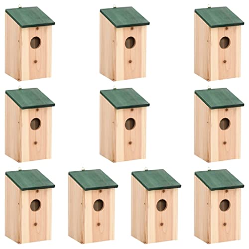 Furniture Item Home Vogelhäuser 10 Stück Massivholz 12x12x22 cm Möbel von Lauuoeriau