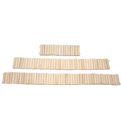 Lawnrden Hamsterbrücke, 3PCS Hamster Holzbrücke Bendy Kletterleiter, Hamsterzaun, DIY Hamster Käfigdekoration Haustier Hamster Leiterbrücke für Hamster Chinchilla kleine Tiere von Lawnrden