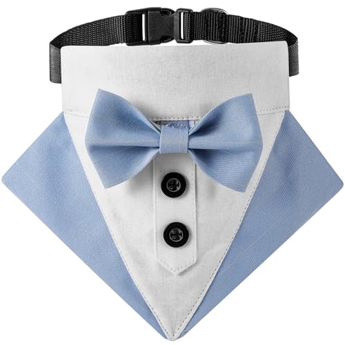 Hunde Bowtie Kragen Bandana, Hundetuxedo, Hundeanzug mit Fliege, Neckerchief für Hunde, formelle Hundekostüme für kleine mittelgroße Hunde Haustiere/L von Lawnrden