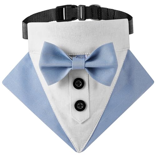 Hunde Bowtie Kragen Bandana, Hundetuxedo, Hundeanzug mit Fliege, Neckerchief für Hunde, formelle Hundekostüme für kleine mittelgroße Hunde Haustiere/m von Lawnrden