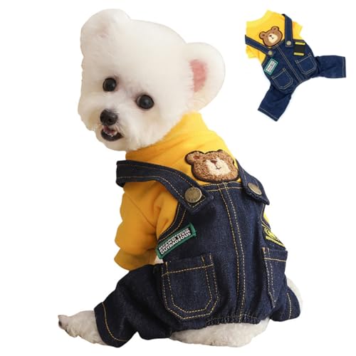 Hundeoutfits für kleine Hunde, Hunde Overalls weiche leichte gemütliche Polyester entzückende Kleidung mit 2 Taschen für kleine mittelgroße Katzen von Lawnrden