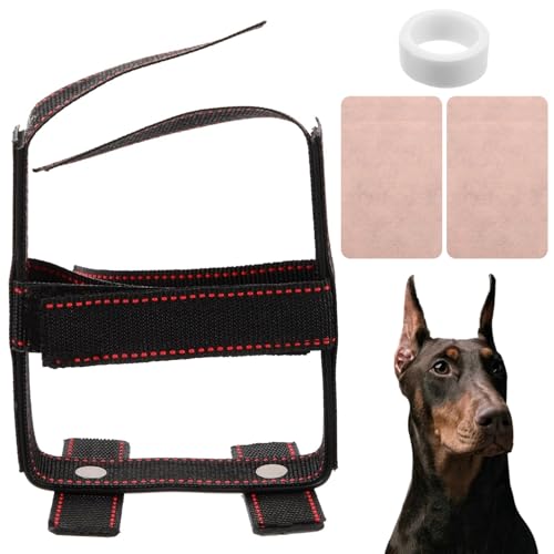 Lawnrden Doberman Hundeohr-Posting-Kit, Hundeohr-Steh-up-Unterstützung, klebungsfreundliche Korrektur Vertikales Hundeband für 2-4 Monate Samoyeds, Pinscher Hunde von Lawnrden