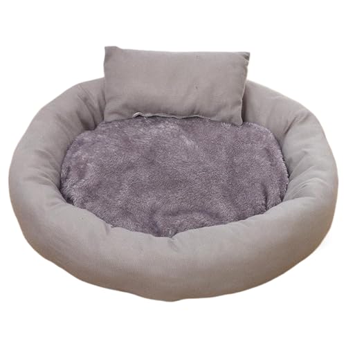 Rundes Katzenbett mit Kissenbaumkissen gefülltem Donut-Katzenbett mit abnehmbarem Kissen nicht rutschfeste minimalistische Katzenbetten für Innenkatzen, Geschenke für Katzen, l rundes Katzenbett von Lawnrden