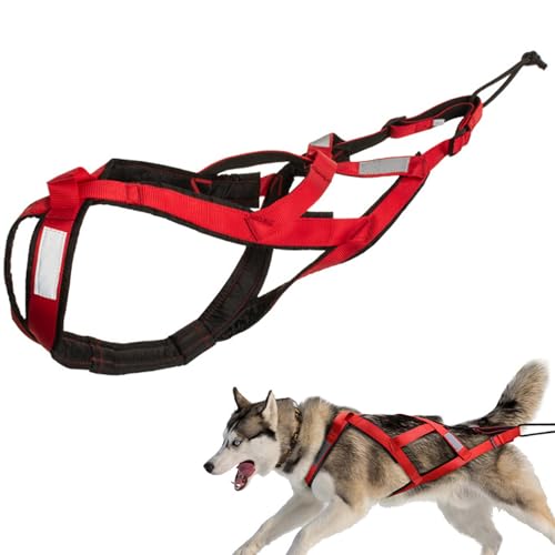 Schlittenhundkabelbaum, Hundezielgurt, unterstützender Nylonhund -Running -Gurt mit reflektierendem Klebeband zum Rodeln, Training, Laufen und Skifahren/m von Lawnrden