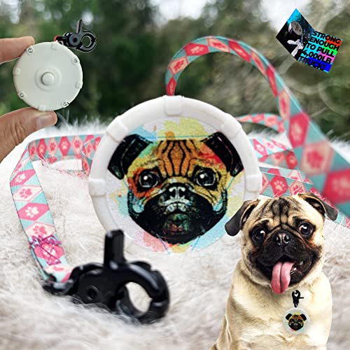 Pug Life tragbare Mini-Hundeleine, verstellbar, 101,6 cm, leistungsstarker, leichter, einziehbarer Schlüsselanhänger-Clip für Wandern, Training und Abenteuer, langlebiger und bequemer Griff für von Lazy Leash!