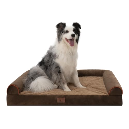 Lazy Lush Großes Hundebett, Hundebetten für große Hunde, Hundebett Groß Waschbar mit Abnehmbarem Waschbarem Bezug, Outdoor Hundebett Waschbar Hundebett von Lazy Lush