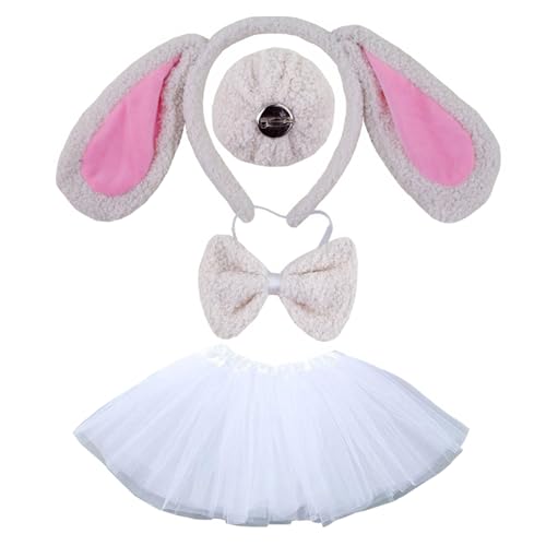 Ldabrye Hundekostüme Set Hundeohr Stirnbänder Schwanzschleifen Tutus Nasenhandschuh Cosplay Kostüm Halloween Weihnachtsfeier von Ldabrye