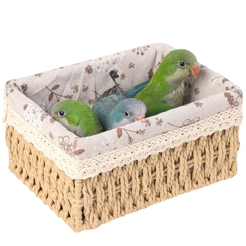 Ldabrye Handgewebte Papageien Form Vogelkäfig Hängematten Bett Futter Kleintier Ruhebetten Wellensittiche von Ldabrye