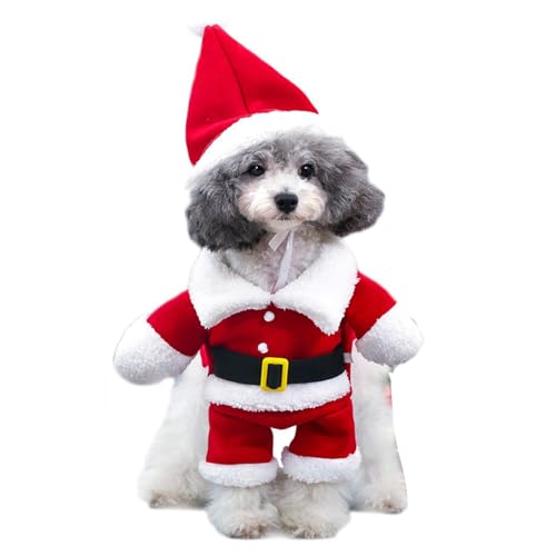 Ldabrye Hundekostüm Foto Requisiten Haustier Outfit Weiches Kostüm Weihnachtsmann Mantel Thema Cosplay Zubehör von Ldabrye