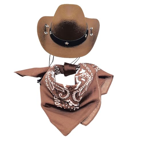 Ldabrye Western-Haustiermütze, Halstuch, Halsband und Hunde-Kostüm, Hut, verstellbar, Halloween-Requisiten Ldabrye Western-Haustiermütze, Halstuch, Halsband und Hunde-Kostüm, Hut, verstellbar, Halloween-Requisiten von Ldabrye