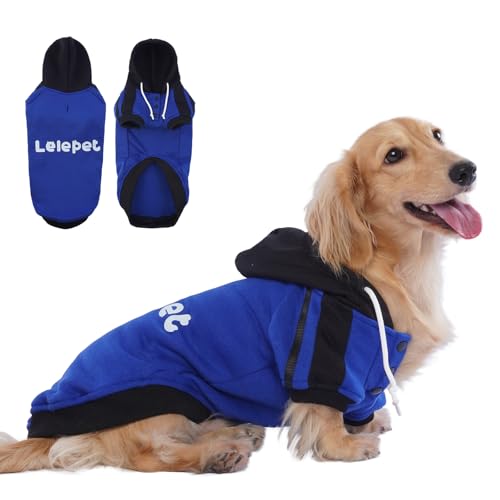 Lelepet Hunde-Kapuzenpullover, Hunde-Sweatshirt mit Kapuze, weiche Dackelkleidung, warmer Hundepullover für kleine Hunde, für Herbst und Winter, Dackel-Outfit mit Loch für die Leine, kleiner von LeLePet