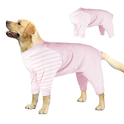 Lelepet Einteiler für Hunde, Schutzanzug zur Erholung, Hundebody Nach Op, Medical Pet Shirt für Kleine Mittelgroße Große Hunde, Hund Wundschutzanzug Schlafanzug, Hund Halskrause Alternative, Rosa S von LeLePet