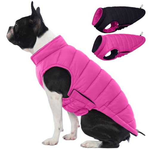 Lelepet Hundemantel, wendbare Hundejacke, warmer Wintermantel, winddicht, leicht, für kaltes Wetter, kleiner Hundemantel mit Klettverschluss für kleine Hunde, Chihuahua von LeLePet