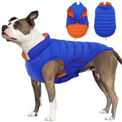 Lelepet Hundemantel, wendbarer Hunde-Wintermantel für kleine, mittelgroße und große Hunde, Warmer Hunde-Schneeanzug, wasserdichte Hunde-Winterjacke, Haustierwelpe, kaltes Wetter, Hundepufferjacke von LeLePet