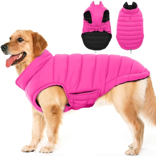 Lelepet Hundemantel, wendbarer Hunde-Wintermantel für kleine, mittelgroße und große Hunde, Warmer Hunde-Schneeanzug, wasserdichte Hunde-Winterjacke, Haustierwelpe, kaltes Wetter, Hundepufferjacke von LeLePet