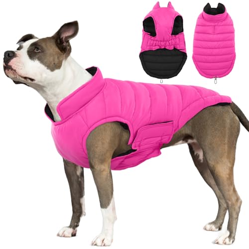 Lelepet Hundemantel, wendbarer Hunde-Wintermantel für kleine, mittelgroße und große Hunde, Warmer Hunde-Schneeanzug, wasserdichte Hunde-Winterjacke, Haustierwelpe, kaltes Wetter, Hundepufferjacke von LeLePet