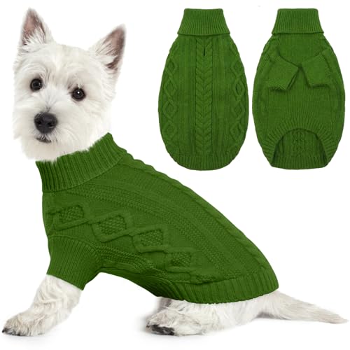 Lelepet Hundepullover Winter Hundepullover, Gestrickter Warmer Rollkragen Hund Weihnachtspullover für kaltes Wetter, Weiche Hundestrickwaren für Kleine Hunde Jungen Mädchen Haustier Weste Outfit Katze von LeLePet