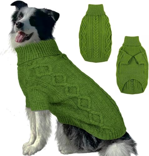 Lelepet Hundepullover Winter Hundepullover, Gestrickter Warmer Rollkragenpullover Hund Weihnachtspullover für kaltes Wetter, Weiche Hundestrickwaren für große Hunde Jungen Mädchen Haustier Weste von LeLePet