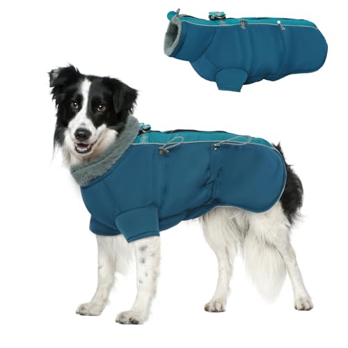 Lelepet Warmer Hundemantel, wasserdichte Hunde-Winterjacke, weiches Fleece gefüttert, winddicht, Hundeweste für kaltes Wetter, Hundekleidung für kleine, mittelgroße und große Hunde, gemütliche, von LeLePet