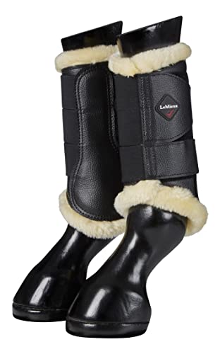 LeMieux Pferdestiefel mit Fleece-Rand, Netzgewebe, Schutzausrüstung und Trainingsausrüstung, Pferdestiefel, Bandagen und Zubehör (Schwarz, Natur/Medium) von LeMieux