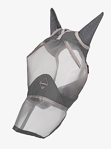 LeMieux Horse ArmourShield Pro Vollfliegenmaske mit weichem Bambusfutter, UV-schützendes & atmungsaktives Netzgewebe, Grau, Größe S von LeMieux