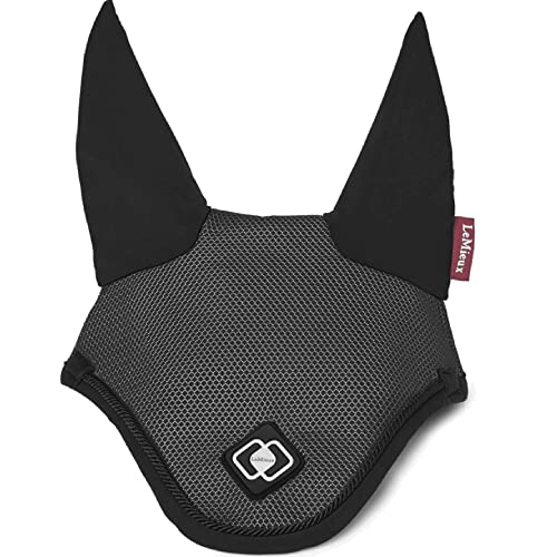 LeMieux Ultra Mesh Fliegenhaube in Schwarz mit weichen Lycra-Ohren – bequeme Passform – Sport-Pferdebekleidung – groß von LeMieux