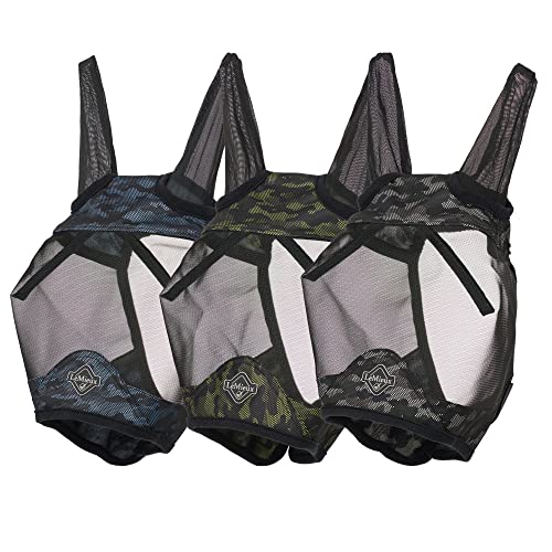 LeMieux Visor-Tek Camo Halbfliegenmaske, Blau, Braun oder Grün, Mittelbraun von LeMieux