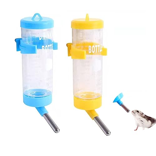 Leadigol Hamster-Wasserflasche, tropffrei, für Kleintiere, Käfig-Wasserflaschen, automatischer Wasserspender zum Aufhängen, für Kaninchen, Hamster, Mäuse und andere Kleintiere, 2 Stück von Leadigol