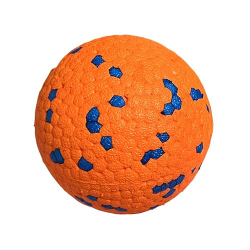 Leadrop Hundespielzeug, Bälle, langlebig, leicht, interaktiver Tennisball, unzerstörbar, Apportierspielzeug für aggressive Kauer, Kauen, Wasser, Outdoor-Spaß, Orange, 7,6 cm, Blau / Gelb von Leadrop