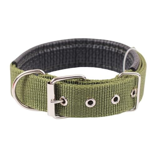 Stabiles Hundezubehör, verstellbares Haustierhalsband, Haustierhalsband, verstellbar, Nylon, Hundehalskreis mit Traktionsring, langlebiges Haustierhalsband, Haustierbedarf, Grün, M von Leadrop