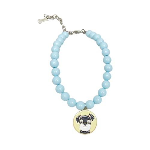 Haustier-Halskette, Perlenhalsband, für kleine Hunde, nicht verblassend, künstliche Perlen, verstellbarer Haustierschmuck für den täglichen Gebrauch, Fotos von Leadthin