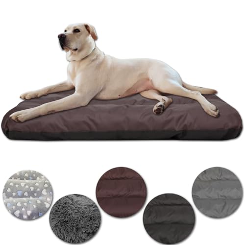 Leanbe Hundebett Hundekissen Hundematratze Ruheplatz Hunde Matratze (Braun Oxford, XXL:140x95x14cmm) von Leanbe