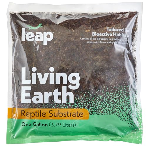 Leap Habitats Living Earth Substrat - Bioaktive Fertig-Terrarium-Einstreu Mischung für Reptilien, Frösche, Schlangen, Geckos und Eidechsenlebensräume, unterstützt die Mikrofauna mit Kokosfaser, von Leap