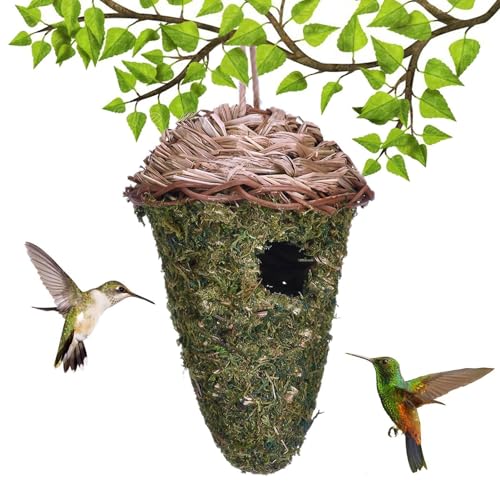 Bummeln für den Außenbereich, natürliches Kolibri-Nest, atmungsaktiver Schutz für den Außenbereich, Kolibris-Sitzstangen, Vogelhäuser zum Aufhängen, für Äste, Baum von LearnLyrics