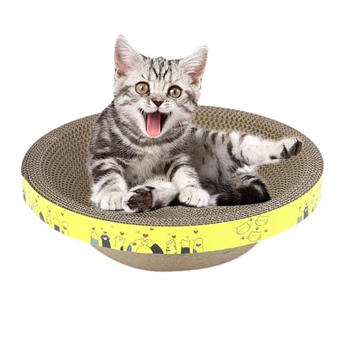 Cat Bratching Board aus Karton, Kratzbrett für Katzen, Kratznest für Katzen in der Unterseite aus Karton in Form einer Innenschale, vielseitiges Spielspielzeug, schützt Wände, Sofa, von LearnLyrics