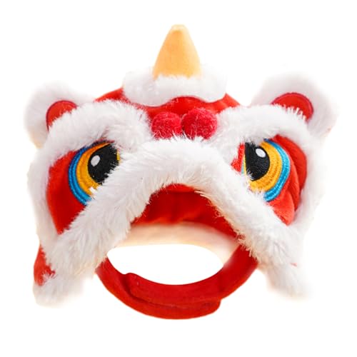 Costumes Pet Cat, Small Dog Hat, Soft Warm Lion Dance Clothes, Small Pet Headwear, Small Pet Headwear, Holiday Dress up Supplies for New Year Celebration von LearnLyrics