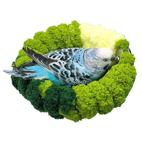 Gewebtes Vogelnest, Schlafhütte für Vögel, rundes Lovebird-Käfigbett, weicher Papageiennest, Hängekäfig, Nymphensittiche, kleines Kuschelzelt, Winter, warm, Plüsch, Papageien-Hummock für von LearnLyrics