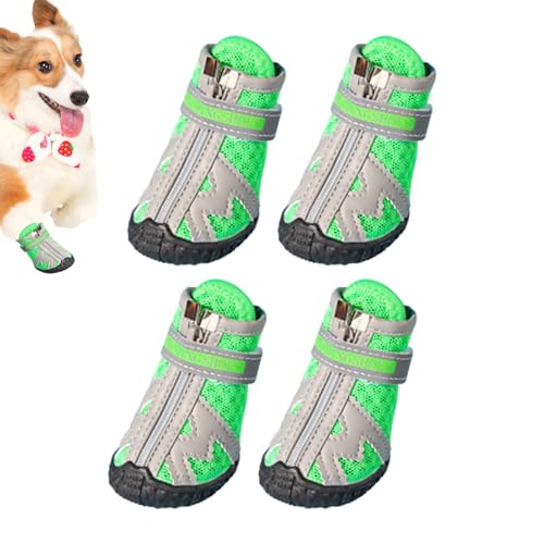 Hundeschuhe rutschfest | Outdoor Walking Dog Booties – 5 Größen Hundeschuhe verhindern Verrutschen, atmungsaktive Hundeschuhe mit robuster Gummisohle für heißen Bürgersteig und Winter von LearnLyrics