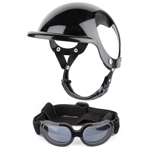 Hundesonnenbrille, verstellbare Haustierbrille und Kopfbedeckung, Motorrad-Reitbrille, bunter Augenschutz, UV-Schutz, Schutzbrille für Hunde, Radfahren, Spazierengehen von LearnLyrics