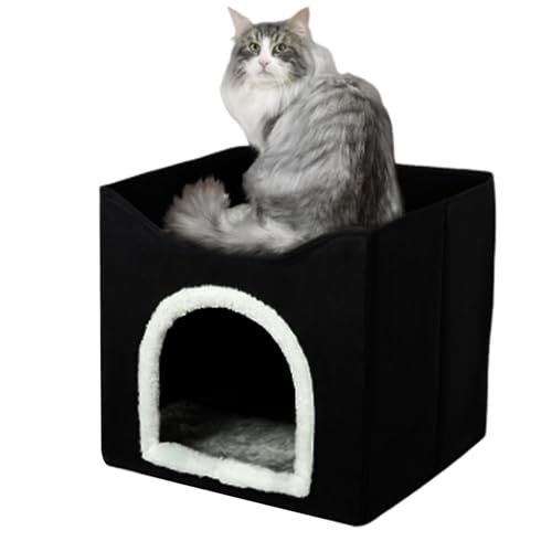 Indoor Pet Sleeping House - Katzen- und Hundeschlafhaus, Faltbare Pet Cube Condo | Platzsparende Hundehütte Schlafhaus Stabile doppellagige Zwinger Home Dekorative Haustierhaus für Katzen und Hunde von LearnLyrics