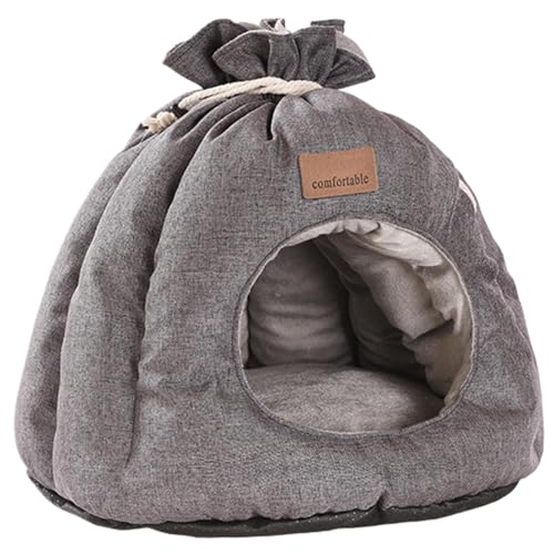 Katzenhöhlenbett – kleines Hundehöhlenhaus, Plüsch-Katzen-Schlafsack, Plüsch-Katzen-Unterschlupf, weich, rutschfest, gemütlich, abnehmbare Matte, tragbar, waschbar, Schlafversteck für Kätzchen, von LearnLyrics