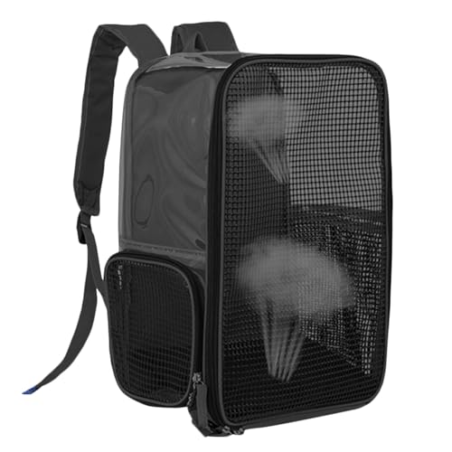 Katzenrucksack – Haustiertransporter-Rucksack, Hundetransporter-Rucksack | Mesh-Luftzirkulation, gemütliche Polsterung, faltbares Design, fluglinienkonform, faltbare Tragetasche für kleine Hunde und K von LearnLyrics