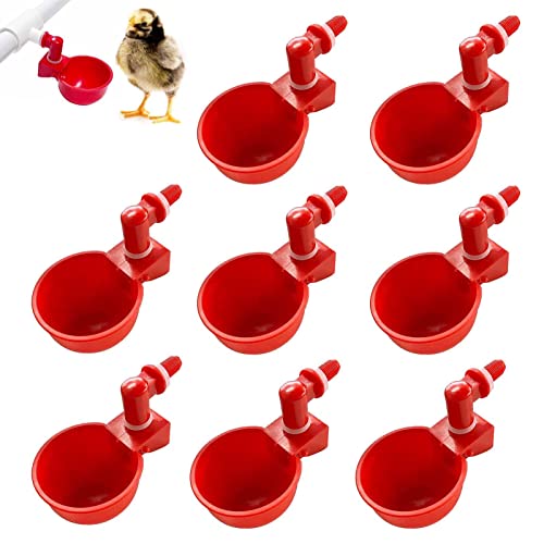 Automatischer Hühnerwasserbecher,Automatischer Geflügeltränke | 8-teiliges Geflügel-Trinkbecher-Set für Hühner - Hühnertränkespender-Set, Entenwasserbecher für Ente, Wachtel von LearnLyrics