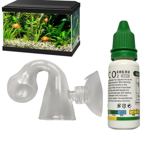 LearnLyrics Co2-Checker für Aquarien, CO2-Detektor mit Co2-Check-Lösung für Aquatik, Co2-Set für Aquarien, transparent, für bepflanztes Aquarium, Aquarien, von LearnLyrics