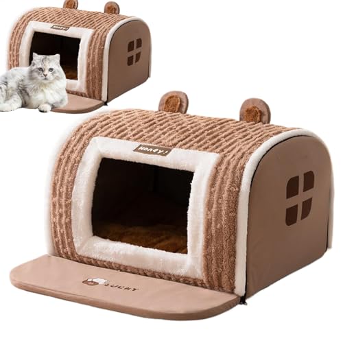 LearnLyrics Dog Burrow Bed, Dog Cave - Cat Kennel | Dog Cat Cave Bed Gemütliche Wärme Weich Haus Maschinenwaschbar Für Welpen Kleine Tropfen von LearnLyrics