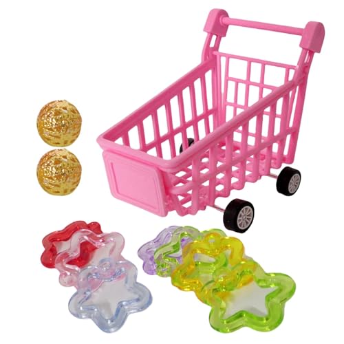 LearnLyrics Einkaufswagen für Vögel, Vogel-Einkaufswagen-Spielzeug | Supermarkt-Handwagenspielzeug für Papageien - Winziger Einkaufswagen, Trolley, Vogel, Papagei, Haustier, Intelligenztraining, von LearnLyrics