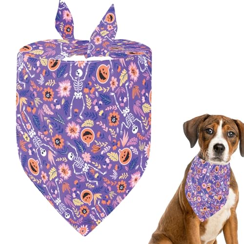 LearnLyrics Halloween Haustier Bandana - Halstuch mit verstellbaren dreieckigen Lätzchen für Hunde | Halloween Hundeschal Bequeme Hundelätzchen mit Halstuch für von LearnLyrics