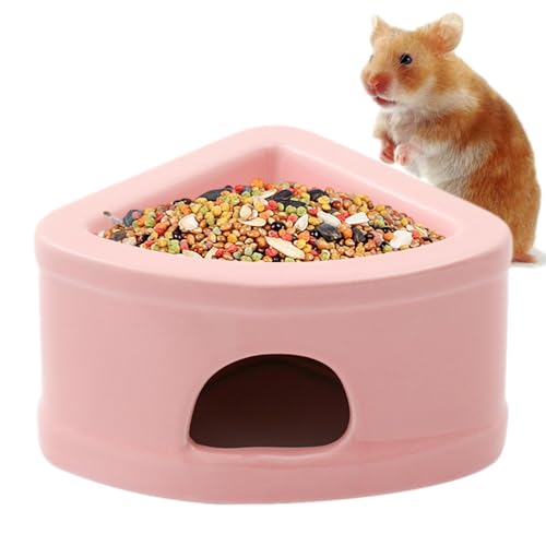 LearnLyrics Hamsterversteck – Keramik-Hamsterhöhle für kleine Haustiere, Habitat, Bett, Futternapf, Käfigzubehör für Zwerghamster, Kleintiere von LearnLyrics