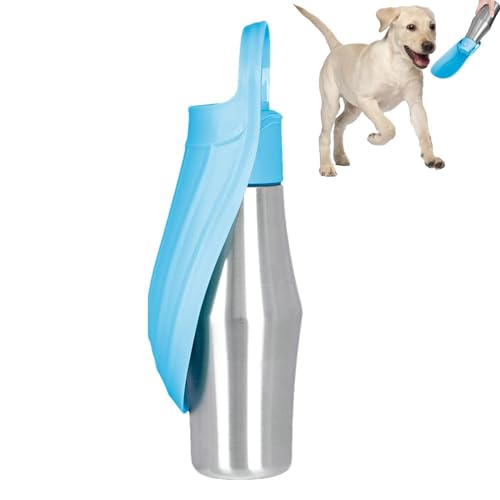 LearnLyrics Haustier Wasserflasche - Hund Reise Wasserflasche, Reise Hund Wasserspender | Hund Camping Zubehör Edelstahl Wasserspender, Wasserspender Flasche Lassen Sie Wasser für Reisen Reisen von LearnLyrics